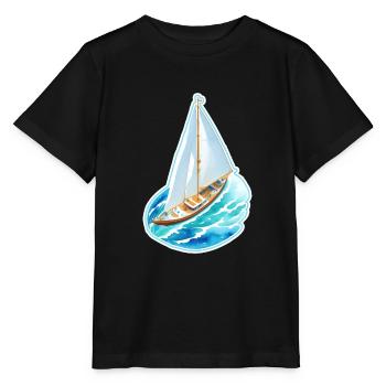 Segelschiff - Stanley/Stella Kinder T-Shirt MINI CREATOR  - Schwarz - Vorne - Mikhail (115cm)