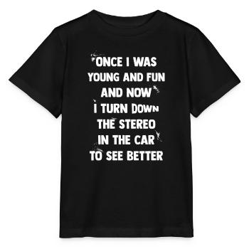 Turn down the stereo - Stanley/Stella Kinder T-Shirt MINI CREATOR  - Schwarz - Vorne - Mikhail (115cm)