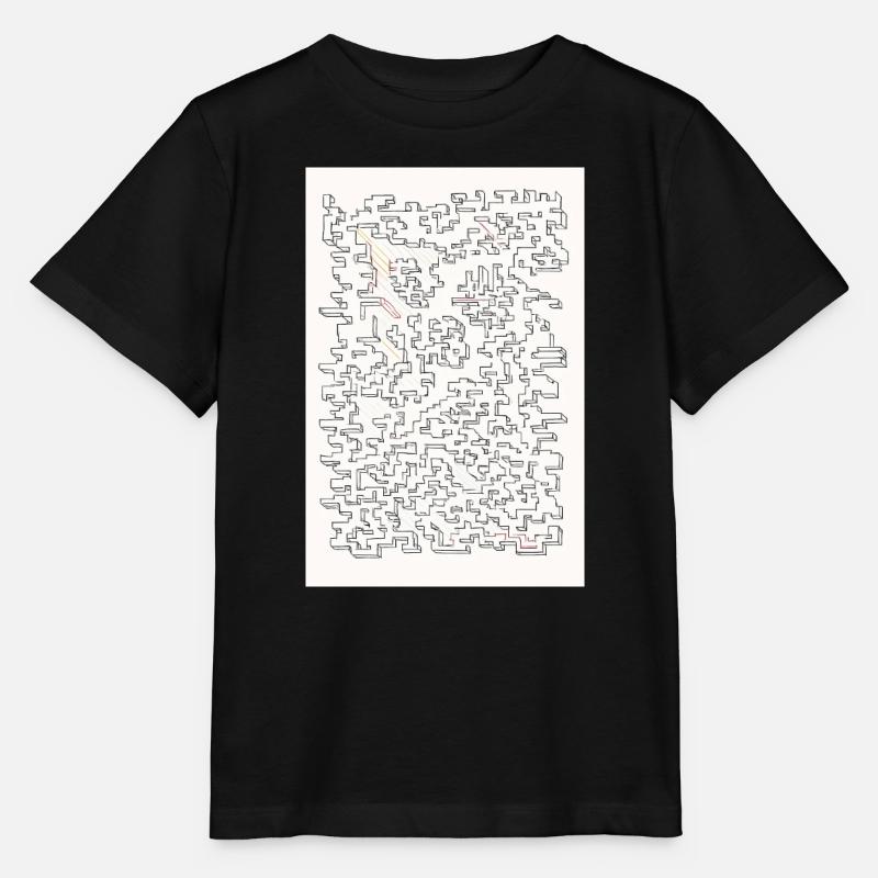 Labyrinthe rétro - T-shirt bio MINI CREATOR Stanley/Stella Enfant - noir