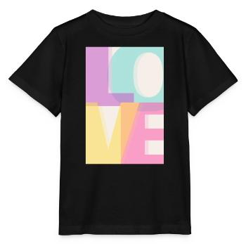 LOVE  Pastell  - Stanley/Stella Kinder T-Shirt MINI CREATOR  - Schwarz - Vorne - Mikhail (115cm)