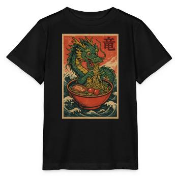 Nouilles dragon dans un bois ondulé - T-shirt bio MINI CREATOR Stanley/Stella Enfant - noir - Devant - Mikhail (115cm)