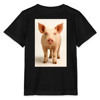 Cochon pastel - T-shirt bio MINI CREATOR Stanley/Stella Enfant - noir - Devant - Mikhail (115cm)