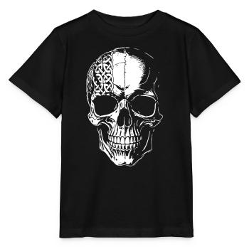 Crâne avec un tribal celtique - T-shirt bio MINI CREATOR Stanley/Stella Enfant - noir - Devant - Mikhail (115cm)