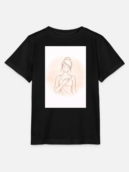 Herzberührung in zarter Skizze - Stanley/Stella Kinder T-Shirt MINI CREATOR - Schwarz
