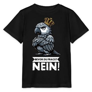 Avant que vous ne demandiez : pas de perroquet gris d’Afrique, perroquet, perroquet, perroquet, perroquet - T-shirt bio MINI CREATOR Stanley/Stella Enfant - noir - Devant - Mikhail (115cm)