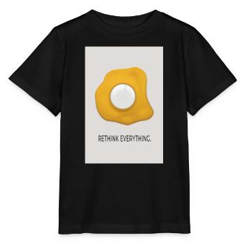 Affiche minimaliste d’œufs Rethink Everything - T-shirt bio MINI CREATOR Stanley/Stella Enfant - noir - Devant - Mikhail (115cm)