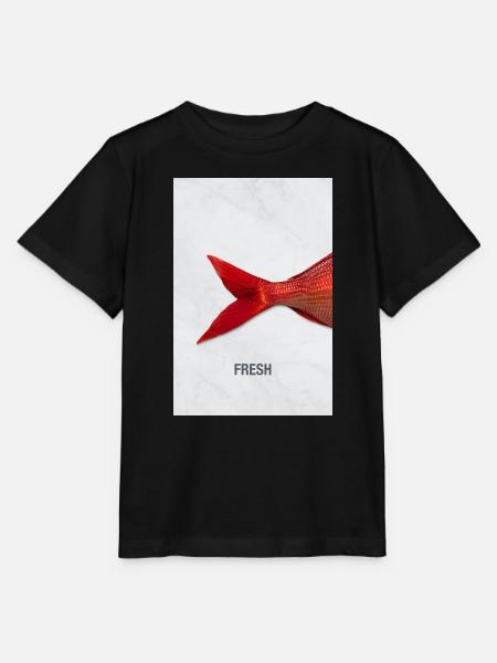 Fresh Fisch Minimal Design Modern - Stanley/Stella Kinder T-Shirt MINI CREATOR - Schwarz