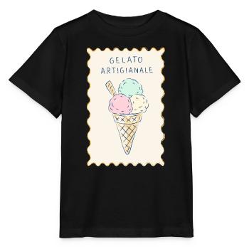 Gelato Artigianale Pastellcreme - Stanley/Stella Kinder T-Shirt MINI CREATOR  - Schwarz - Vorne - Mikhail (115cm)