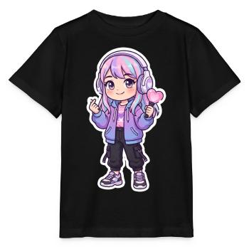 K-Pop Anime - Stanley/Stella Kinder T-Shirt MINI CREATOR  - Schwarz - Vorne - Mikhail (115cm)