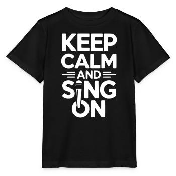 Chorale - Restez calme et chantez pour le chanteur - T-shirt bio MINI CREATOR Stanley/Stella Enfant - noir - Devant - Mikhail (115cm)