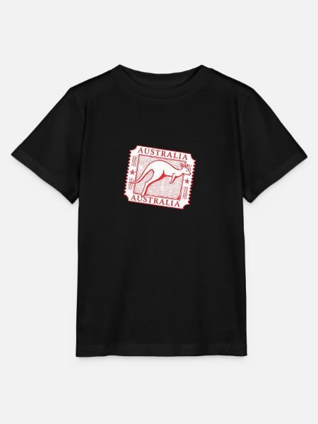 Australische Känguru-Briefmarkenkunst - Stanley/Stella Kinder T-Shirt MINI CREATOR  - Schwarz