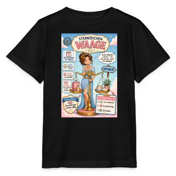 Waage - Zwei Optionen, drei Stunden Entscheidung - Stanley/Stella Kinder T-Shirt MINI CREATOR  - Schwarz - Vorne - Mikhail (115cm)