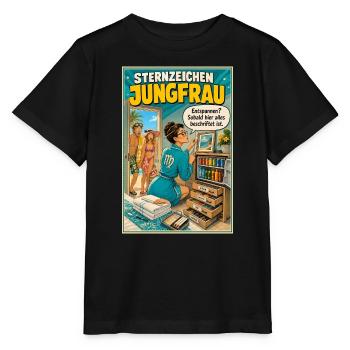 SternzeichenJungfrau - Ordnung trifft Urlaubshumor - Stanley/Stella Kinder T-Shirt MINI CREATOR  - Schwarz - Vorne - Mikhail (115cm)