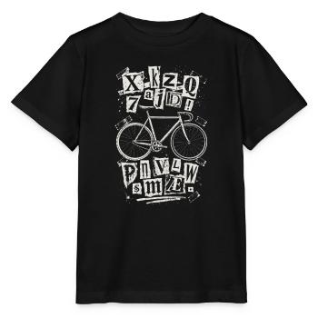 Fahrradbuchstaben Grunge-Fahrrad - Stanley/Stella Kinder T-Shirt MINI CREATOR  - Schwarz - Vorne - Mikhail (115cm)