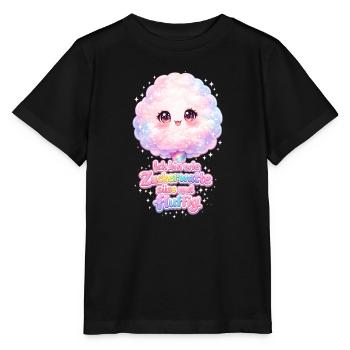 Ich bin wie Zuckerwatte  , süß und Fluffig  - Stanley/Stella Kinder T-Shirt MINI CREATOR  - Schwarz - Vorne - Mikhail (115cm)
