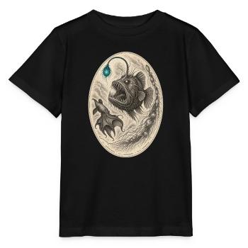 Deep-sea monster – illustration - Stanley/Stella MINI CREATOR Kids’ T-Shirt - black - Front - Mikhail (115cm)