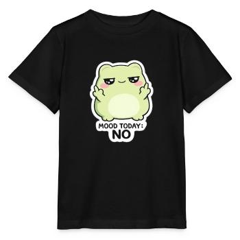 Mood Today: No – Green Kawaii Creature - Stanley/Stella MINI CREATOR Kids’ T-Shirt - black - Front - Mikhail (115cm)