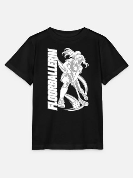 Floorball Spielerin Grafik - Stanley/Stella Kinder T-Shirt MINI CREATOR  - Schwarz
