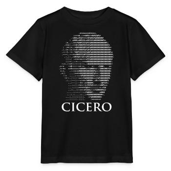 Cicero ASCII Kunstporträt - Stanley/Stella Kinder T-Shirt MINI CREATOR  - Schwarz - Vorne - Mikhail (115cm)