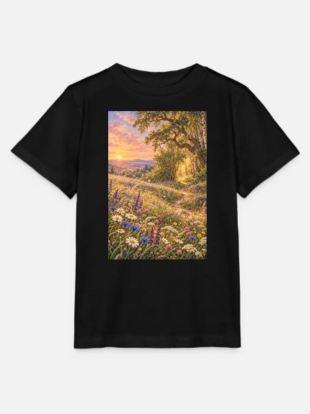 Wildblumenwiese am Waldrand - Stanley/Stella Kinder T-Shirt MINI CREATOR - Schwarz