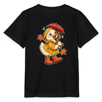 Ente in Regenstiefeln - Stanley/Stella Kinder T-Shirt MINI CREATOR  - Schwarz - Vorne - Mikhail (115cm)