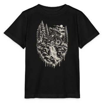 Scrambler Motorrad Biker Enduro Geschenk - Stanley/Stella Kinder T-Shirt MINI CREATOR  - Schwarz - Vorne - Mikhail (115cm)