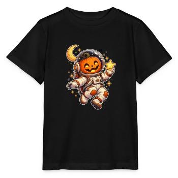 Kürbis-Astronaut - Stanley/Stella Kinder T-Shirt MINI CREATOR  - Schwarz - Vorne - Mikhail (115cm)