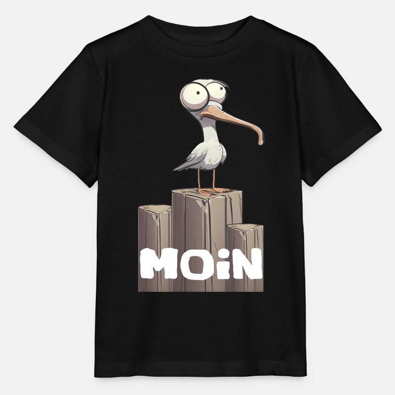 Norddeutschland moin die möwe Hafen - Stanley/Stella Kinder T-Shirt MINI CREATOR  - Schwarz