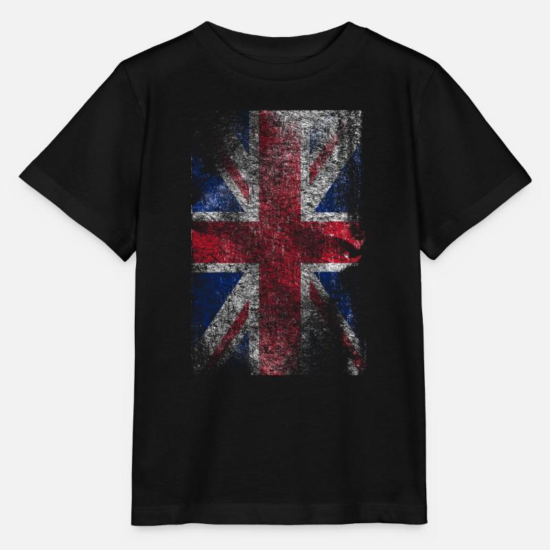 union jack - used look - Stanley/Stella Kinder T-Shirt MINI CREATOR  - Schwarz
