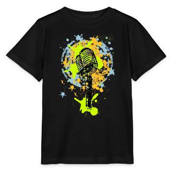 microphone de cru amour de la musique graffiti - T-shirt bio MINI CREATOR Stanley/Stella Enfant - noir - Devant - Mikhail (115cm)
