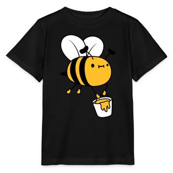 Honig Eimer Biene - Stanley/Stella Kinder T-Shirt MINI CREATOR  - Schwarz - Vorne - Mikhail (115cm)