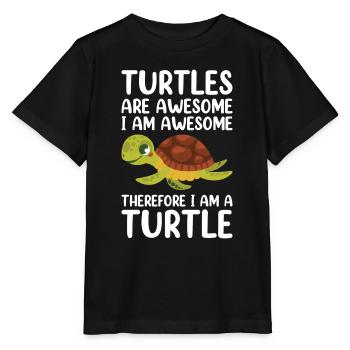 Drôle de tortue de mer Tortue de mer Eau de mer - T-shirt bio MINI CREATOR Stanley/Stella Enfant - noir - Devant - Mikhail (115cm)