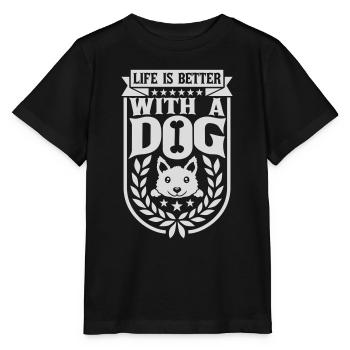 better with a dog - Stanley/Stella MINI CREATOR Kids’ T-Shirt - black - Front - Mikhail (115cm)