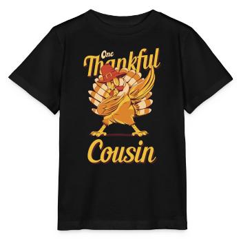 Thanksgiving One Thankful Cousin Cousin - Stanley/Stella Kinder T-Shirt MINI CREATOR  - Schwarz - Vorne - Mikhail (115cm)