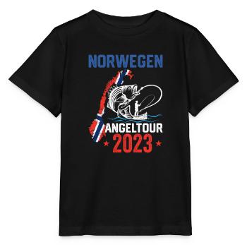 Norwegen Angeltour 2023 Hochseeangeln - Stanley/Stella Kinder T-Shirt MINI CREATOR  - Schwarz - Vorne - Mikhail (115cm)