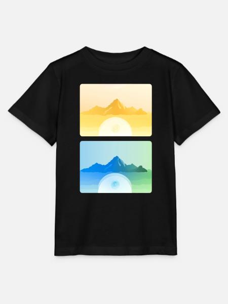 Gebirgslandschaft Geometrische Kunst - Stanley/Stella Kinder T-Shirt MINI CREATOR - Schwarz