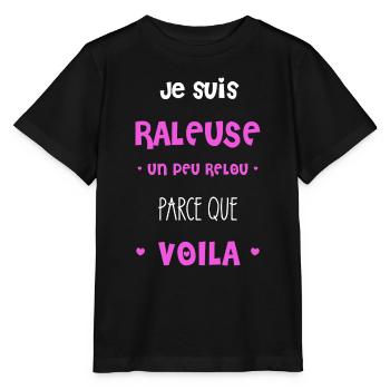 Je suis râleuse parce que voilà - T-shirt bio MINI CREATOR Stanley/Stella Enfant - noir - Devant - Mikhail (115cm)