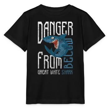 Shark Animal Diver Predator - Stanley/Stella MINI CREATOR Kids’ T-Shirt - black - Front - Mikhail (115cm)