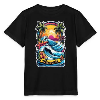 Surfen Strand Palme Sonnenschein Urlaub - Stanley/Stella Kinder T-Shirt MINI CREATOR  - Schwarz - Vorne - Mikhail (115cm)