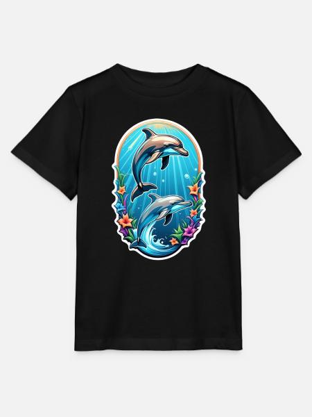 Delfin & Ozean - Stanley/Stella Kinder T-Shirt MINI CREATOR - Schwarz