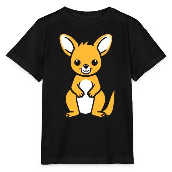 kangourou - T-shirt bio MINI CREATOR Stanley/Stella Enfant - noir - Devant - Mikhail (115cm)
