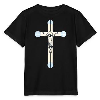 symbol crucifix - T-shirt bio MINI CREATOR Stanley/Stella Enfant - noir - Devant - Mikhail (115cm)