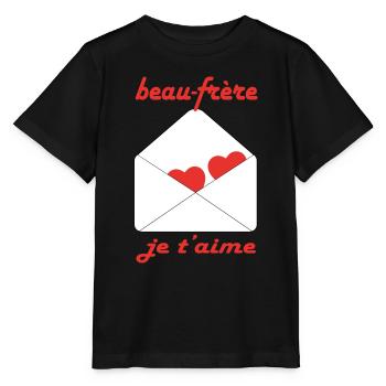 Beau frère je t'aime - T-shirt bio MINI CREATOR Stanley/Stella Enfant - noir - Devant - Mikhail (115cm)
