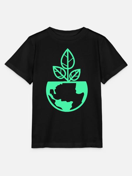 planet erde pflanze - Stanley/Stella Kinder T-Shirt MINI CREATOR - Schwarz