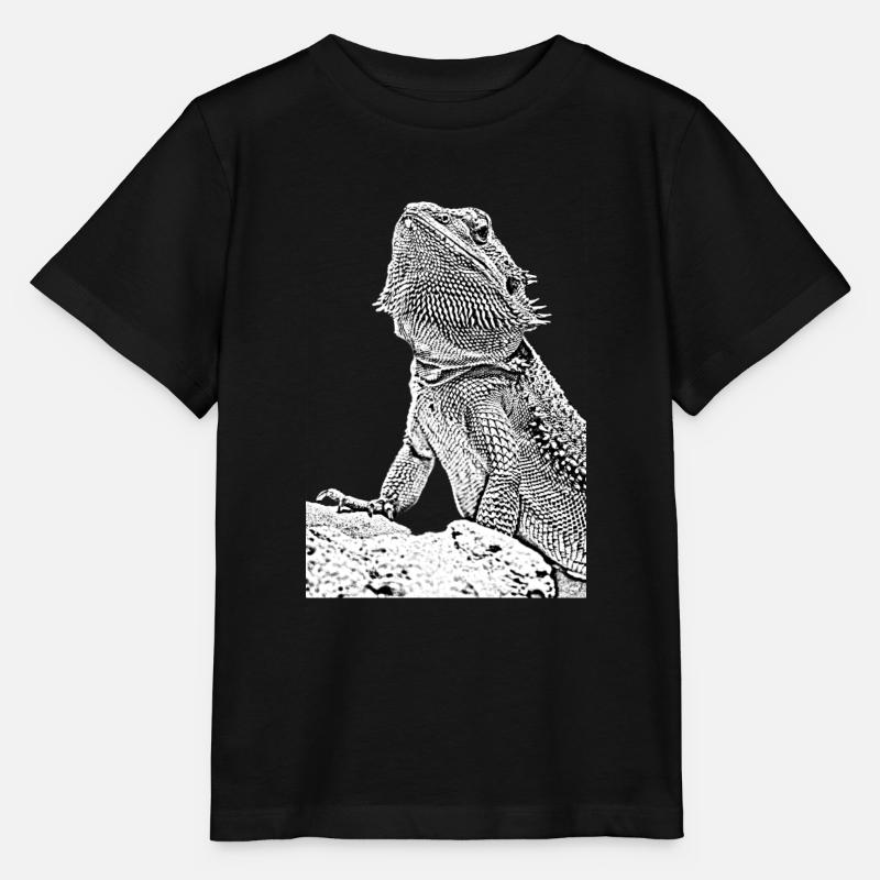 Bartagamen die Echse - Stanley/Stella Kinder T-Shirt MINI CREATOR - Schwarz