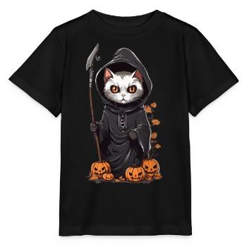 Mignon Halloween Cat Druide Costume - T-shirt bio MINI CREATOR Stanley/Stella Enfant - noir - Devant - Mikhail (115cm)