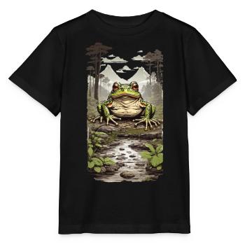 Grenouille dans la conception de la jungle de la forêt tropicale humide - T-shirt bio MINI CREATOR Stanley/Stella Enfant - noir - Devant - Mikhail (115cm)