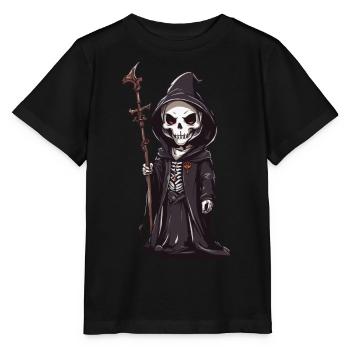 Niedlicher Skelett Magier Halloween Magie - Stanley/Stella Kinder T-Shirt MINI CREATOR  - Schwarz - Vorne - Mikhail (115cm)
