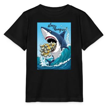 Stay Hungry - Die Vision zum Reichtum - Stanley/Stella Kinder T-Shirt MINI CREATOR  - Schwarz - Vorne - Mikhail (115cm)