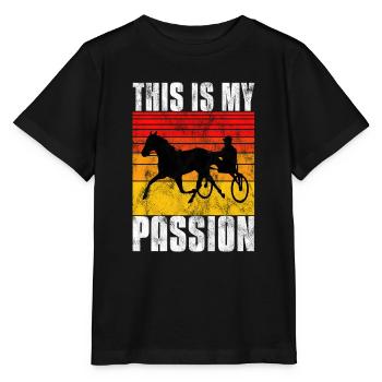 C’est ma Passion Trotting Races Retro - T-shirt bio MINI CREATOR Stanley/Stella Enfant - noir - Devant - Mikhail (115cm)